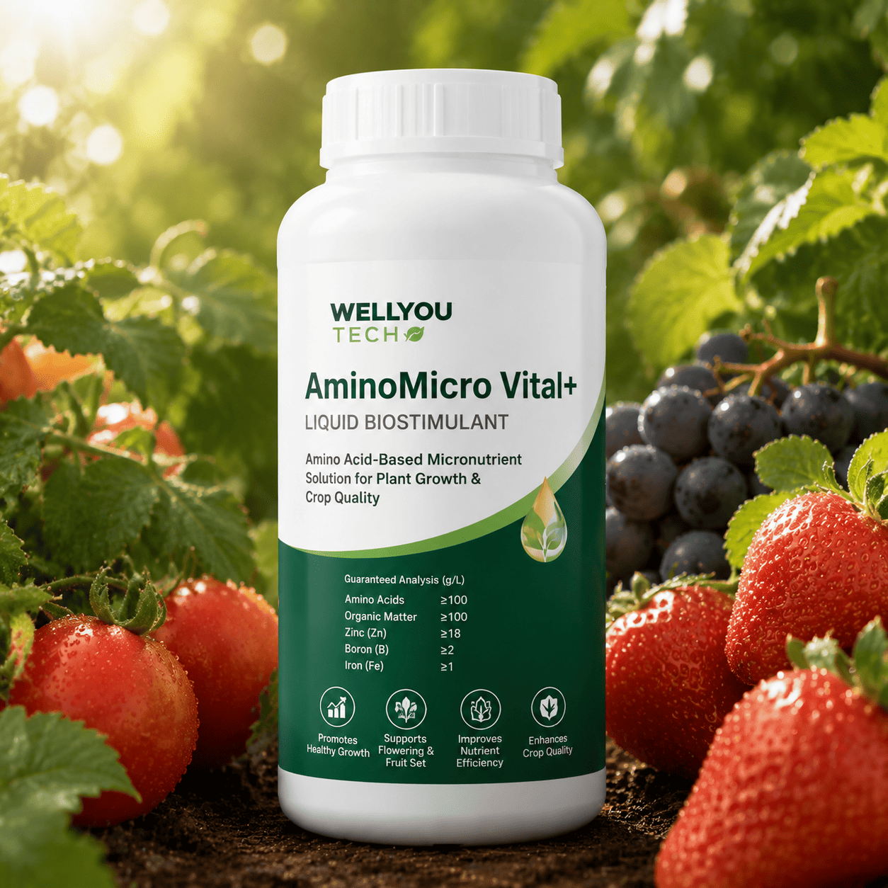 AminoMicro Vital+ Liquid Biostimulant | Amino Acid Micronutrient Fertilizer | Wellyou Tech AminoMicro Vital+ Liquid Biostimulant | Amino Acid Micronutrient Fertilizer | Wellyou Tech