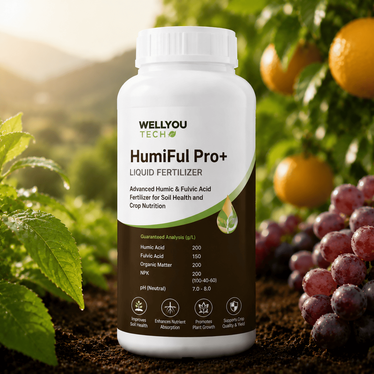 HumiFul Pro+ Humic Fulvic Acid Liquid Fertilizer | Wellyou Tech HumiFul Pro+ Humic Fulvic Acid Liquid Fertilizer | Wellyou Tech