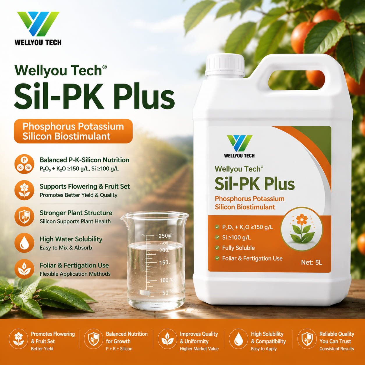 Sil PK Plus Sil-PK Plus--Phosphorus Potassium Silicon Biostimulant