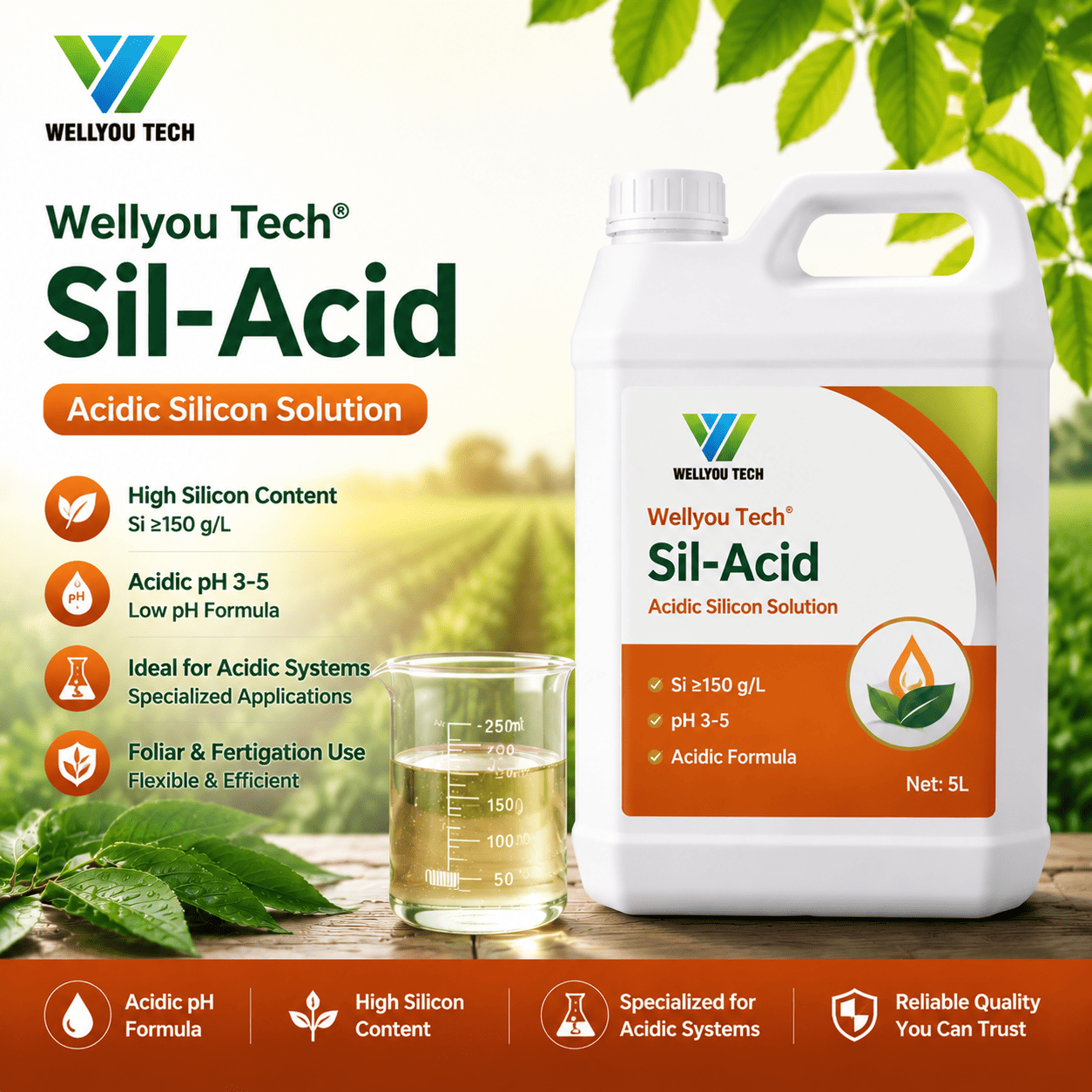 Sil acid wellyou tech Sil-Acid Acidic Silicon Solution